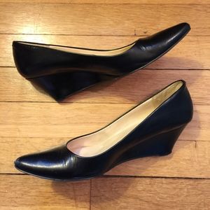 Black Nine West wedge pump